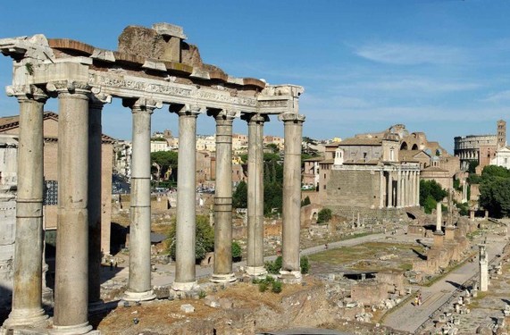 Roma Quadro Stampa su Tela con Telaio Le rovine del Foro Romano in Campidoglio